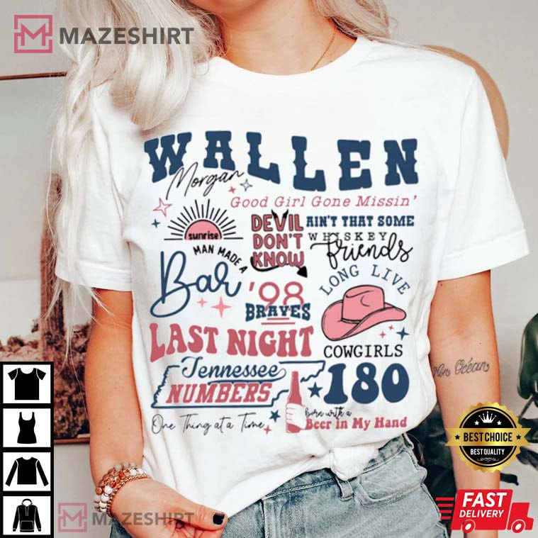 Morgan Wallen Country Concert Western Cowboy T-Shirt