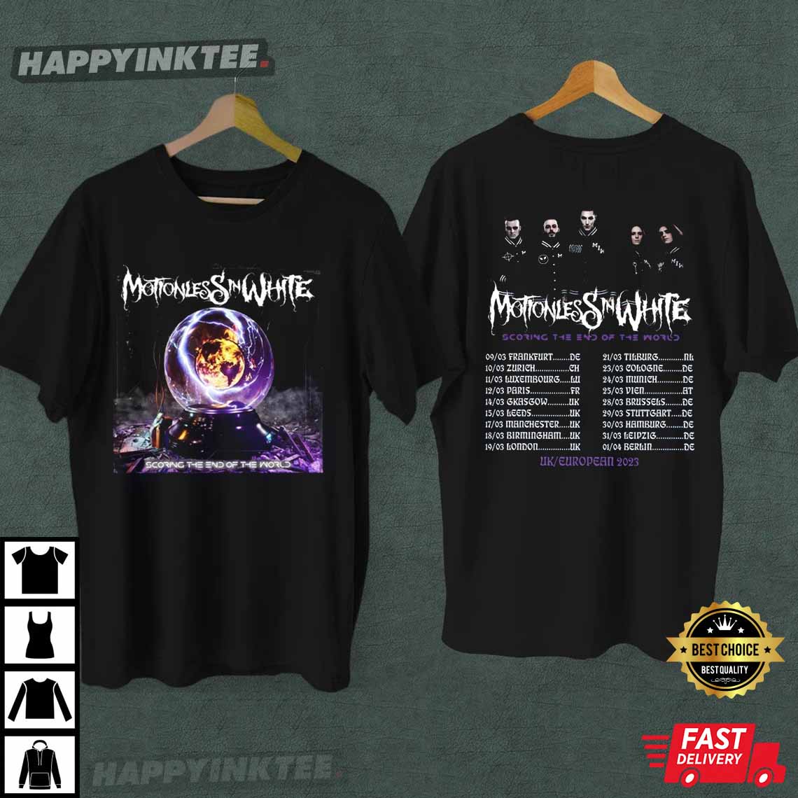 Motionless In White Scoring The End Of The World Europe Tour T-Shirt