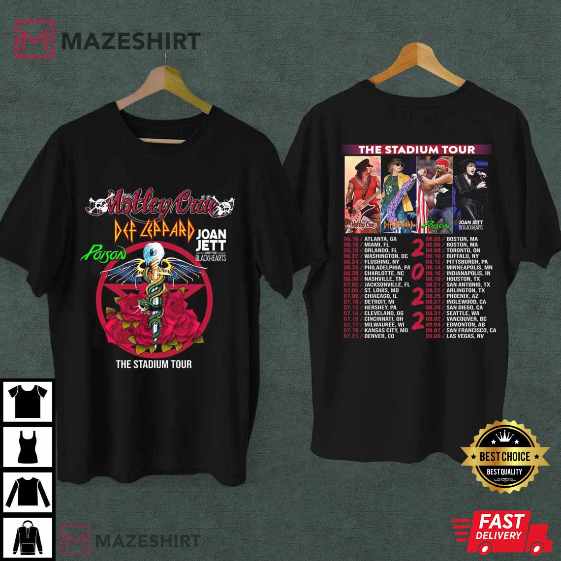 Motley Crue The Stadium Tour Merch 2022 T-Shirt