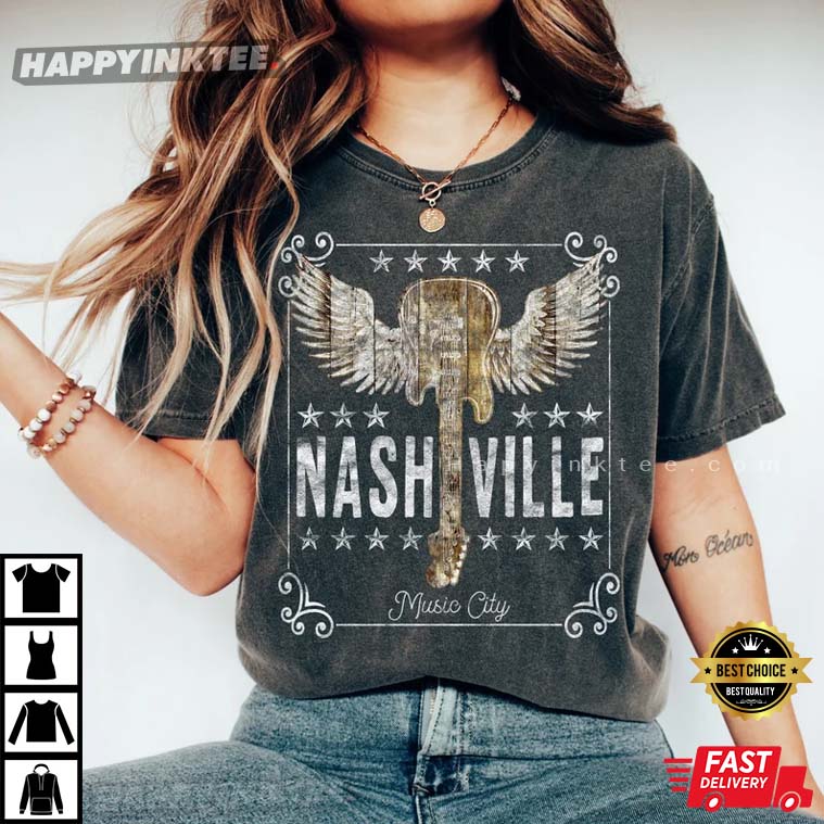 Nashville Country Music Guitar Comfort Colors T-Shirt