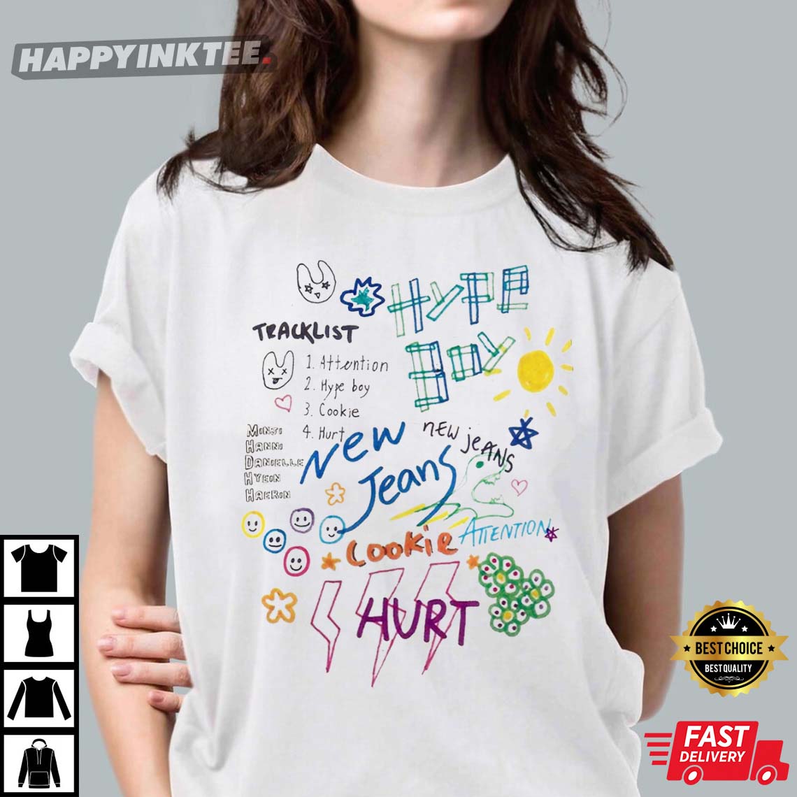 NewJeans Full Track List Album K-Pop Fans Gift T-Shirt - Bring Your Ideas, Thoughts And Imaginations Into Reality Today