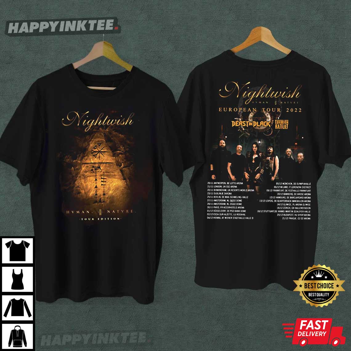 Nightwish Human II Nature European Tour 2022 T-Shirt