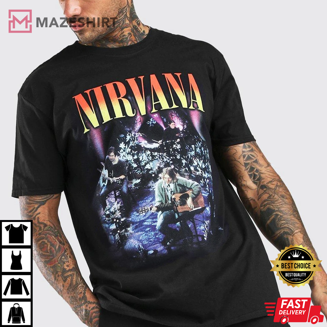 Nirvana Kurt Cobain Music, Nirvana MTV Unplugged in New York Live Concert 90s Gift For Fan