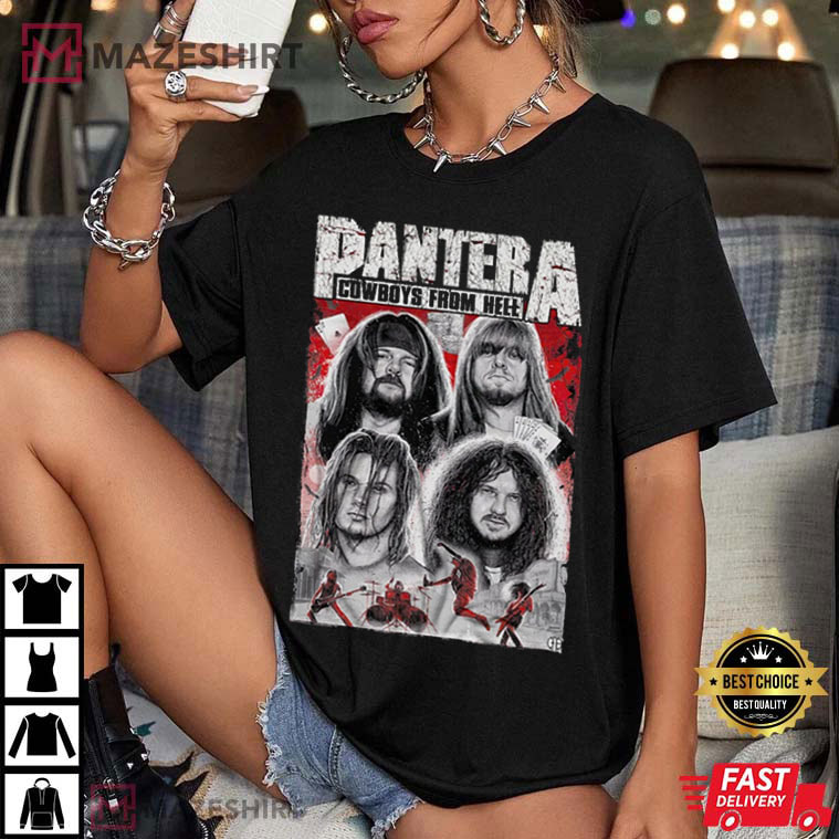 En god ven Gentleman At placere Pantera Cowboys From Hell Punk Rock Band T-Shirt