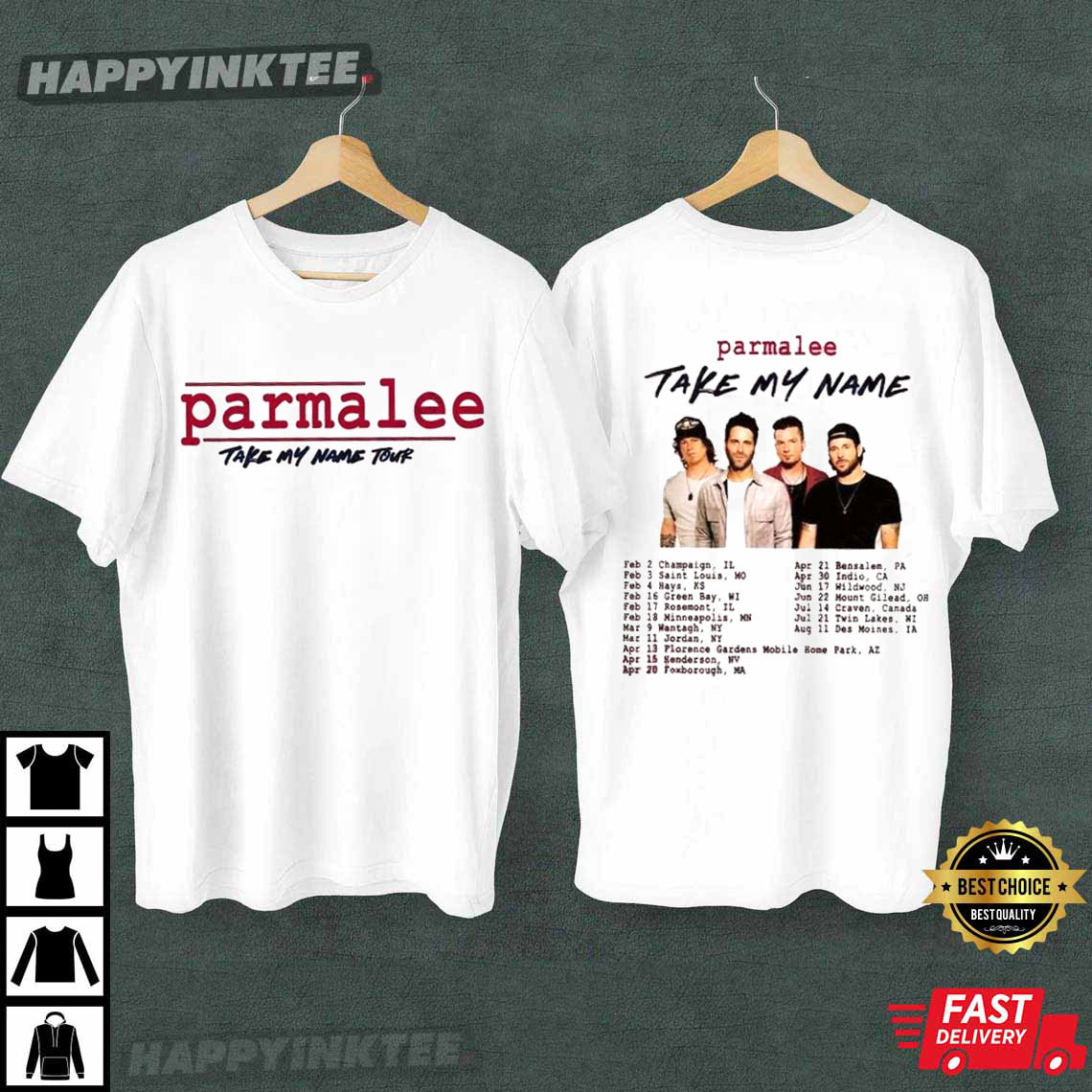 Parmalee 2023 Take My Name Music Concert T-Shirt