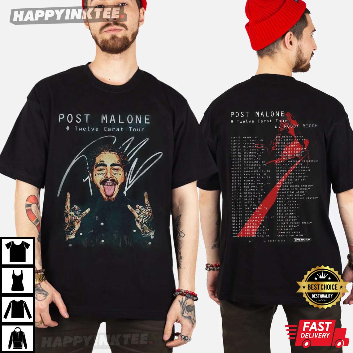 Post Malone Twelve Carat 2022 Tour 2 T-Shirt