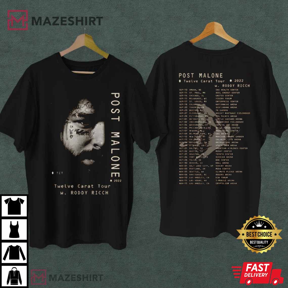 Post Malone Twelve Carat 2022 Tour Merch Best T-Shirt