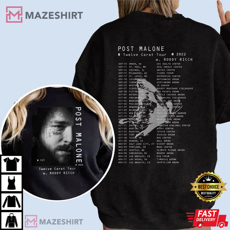 Post Malone Twelve Carat 2022 Tour T-Shirt