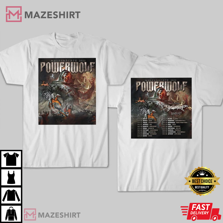 Powerwolf Wolfsnächte Tour 2022, Powerwolf Music Band Best T-Shirt