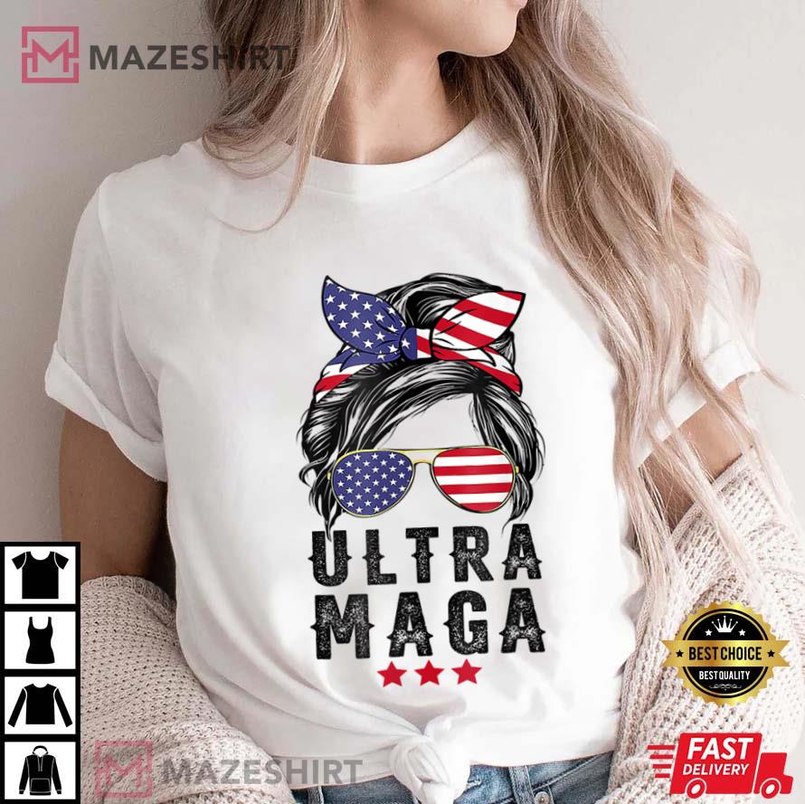 Pro Trump Ultra Maga Messy Bun Gift For Trump Supporters