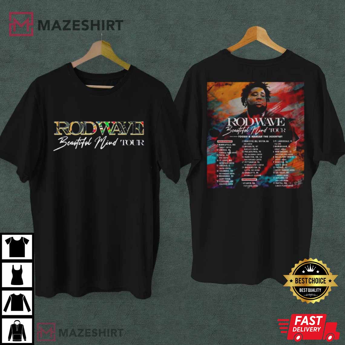 Rod Wave Beautiful Mind 2022 Tour Best T-Shirt