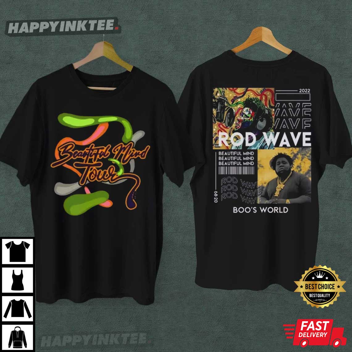 Rod Wave Beautiful Mind Tour 2022 Gift For Fans T-shirt