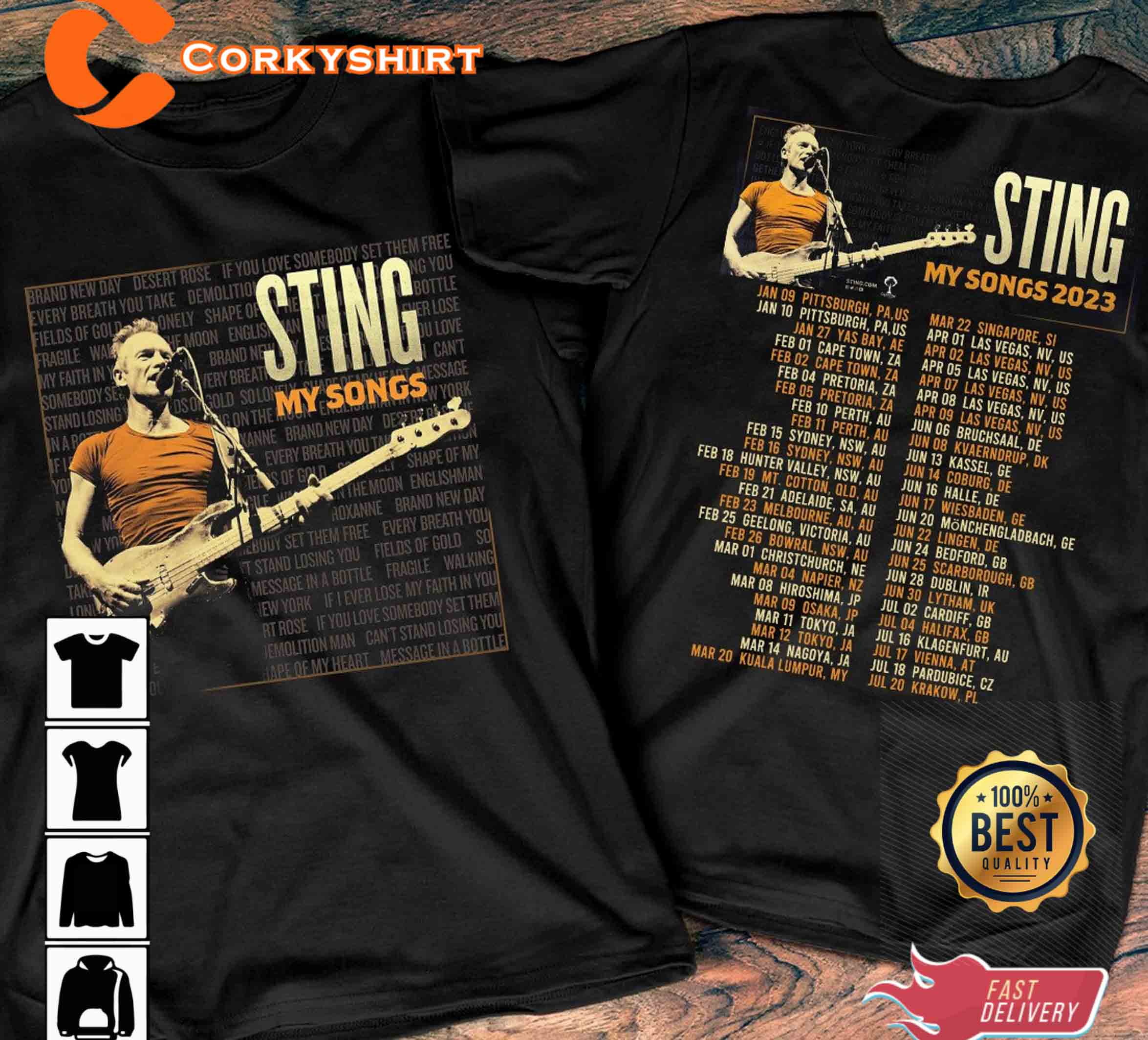 STING MY SONGS 2023 World Tour T-shirt