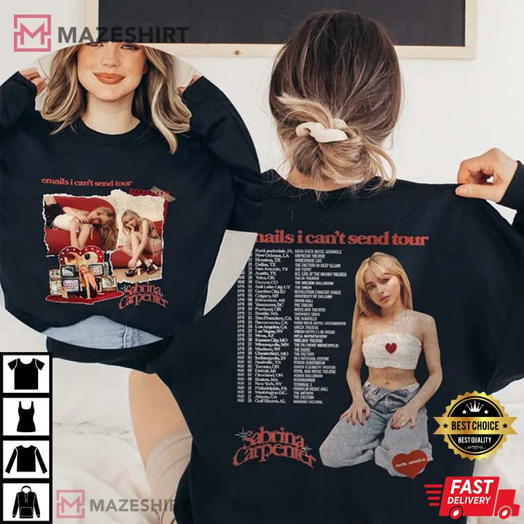 Sabrina Carpenter Emails I Can't Send Tour 2023 T-Shirt