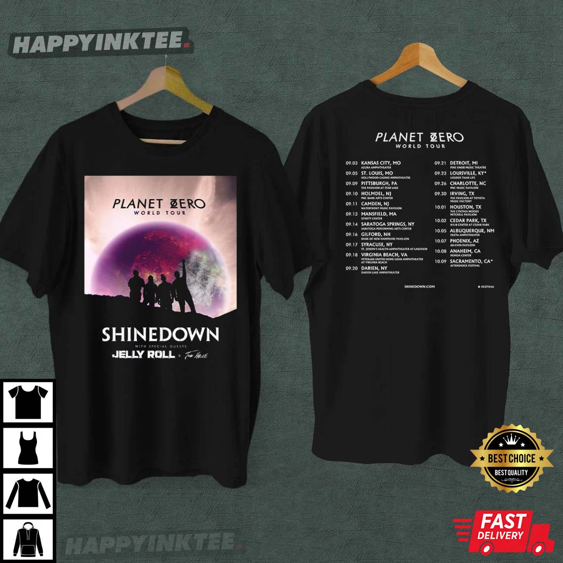 Shinedown Planet Zero World Tour 2022 T-Shirt