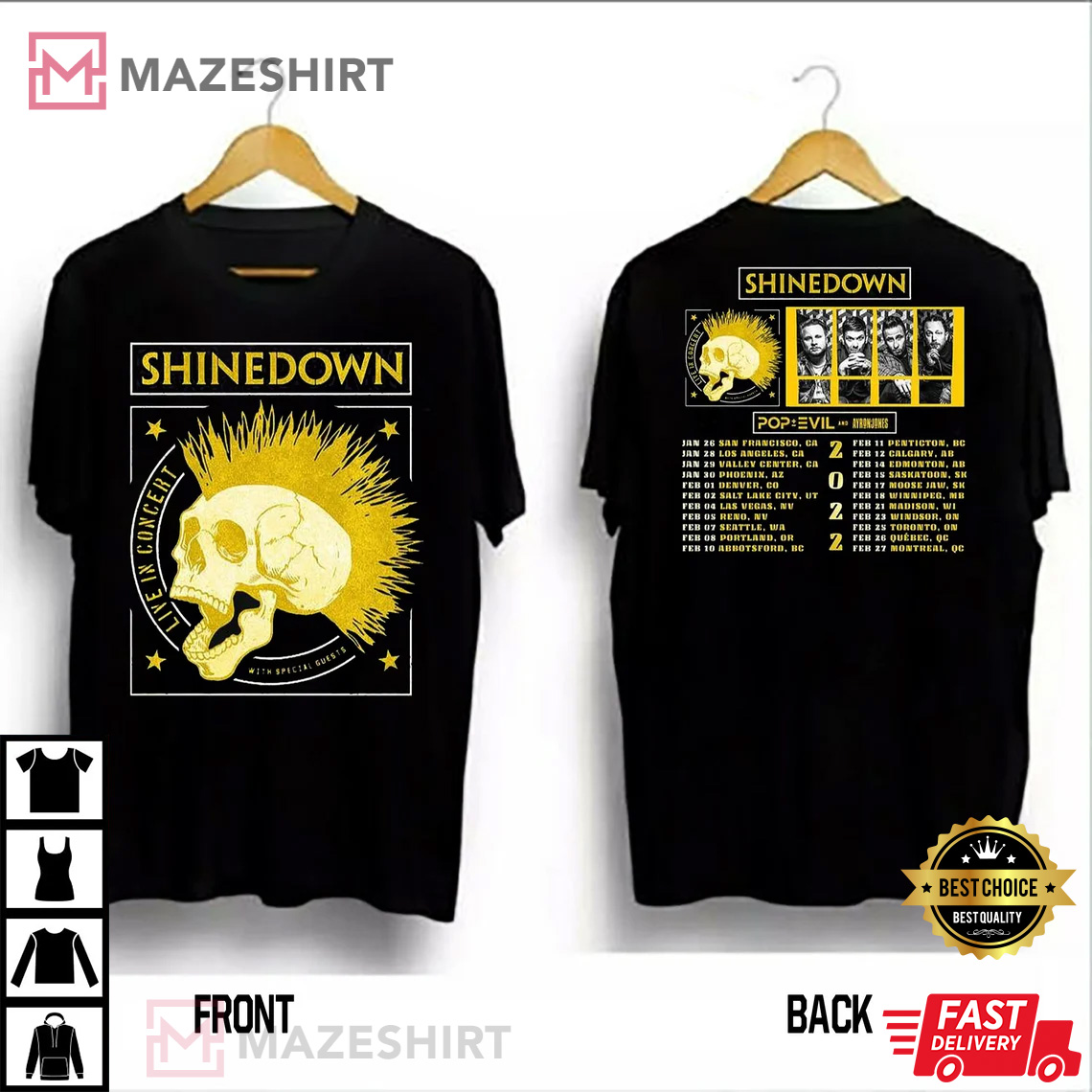 Shinedown Tour 2022 With Ayron Jones And Pop Evil Gift For Fan