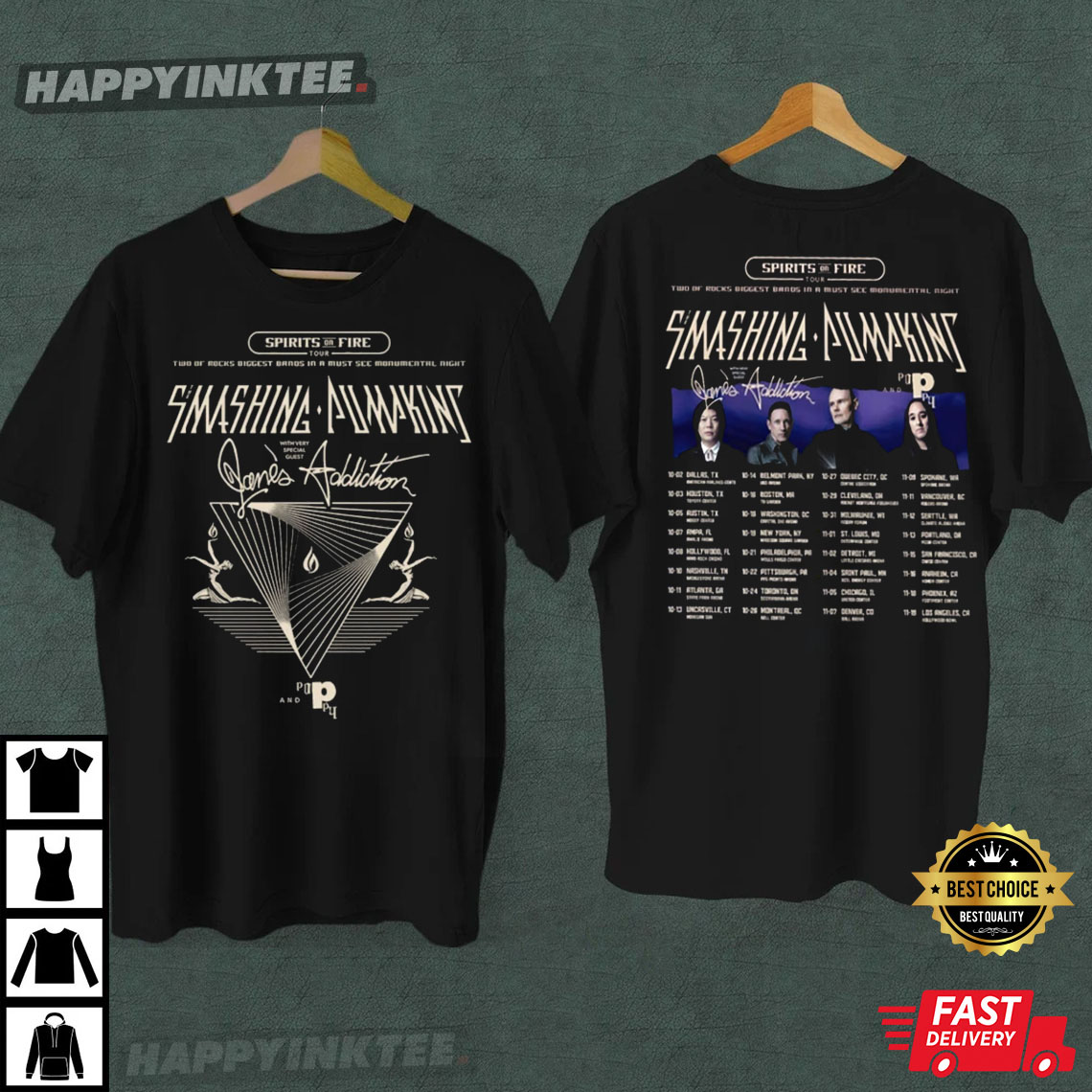 Smashing Pumpkins Tour 2022 Spirits On Fire T-Shirt