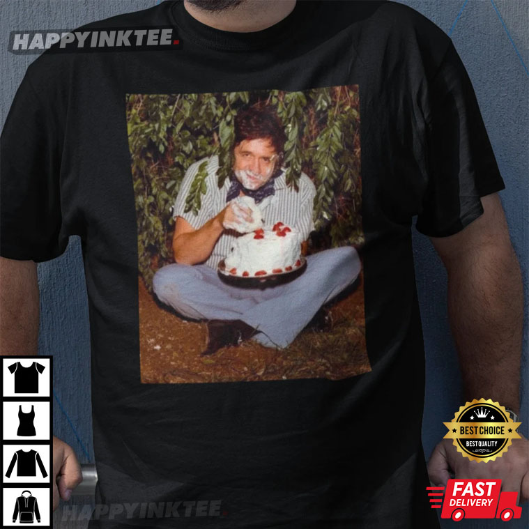 Stoned Johnny Cash Eating Cake T-Shirt