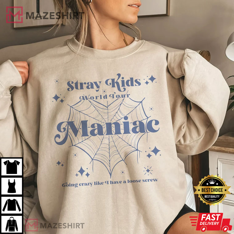 Stray Kids 2nd World Fans For Tour T-shirt “MANIAC” Gift