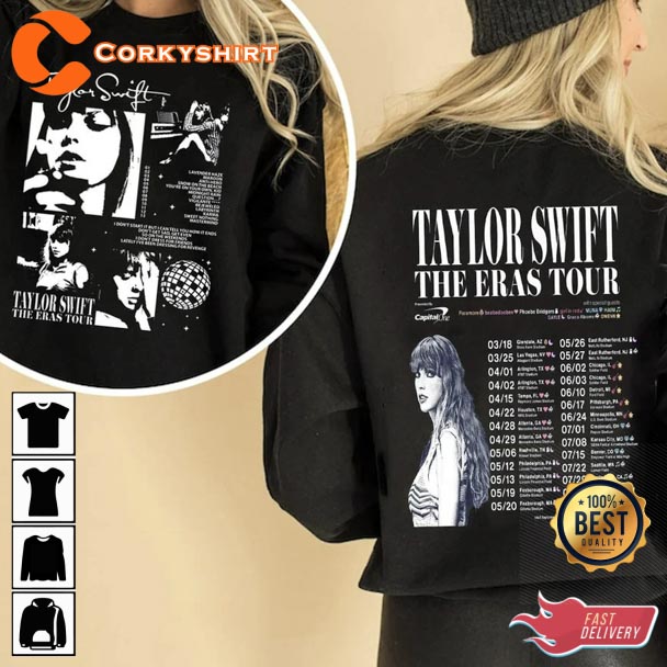 Taylor The Eras Tour 2side Sweatshirt Taylor New Album Midnight Printed Shirt