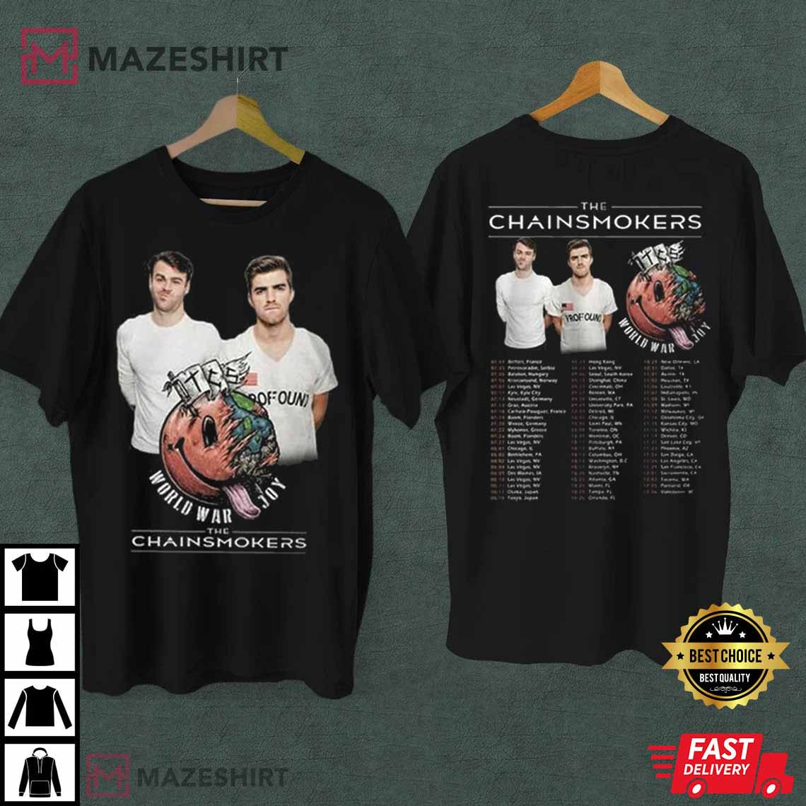 The Chainsmokers Tour Setlist 2023 T-Shirt