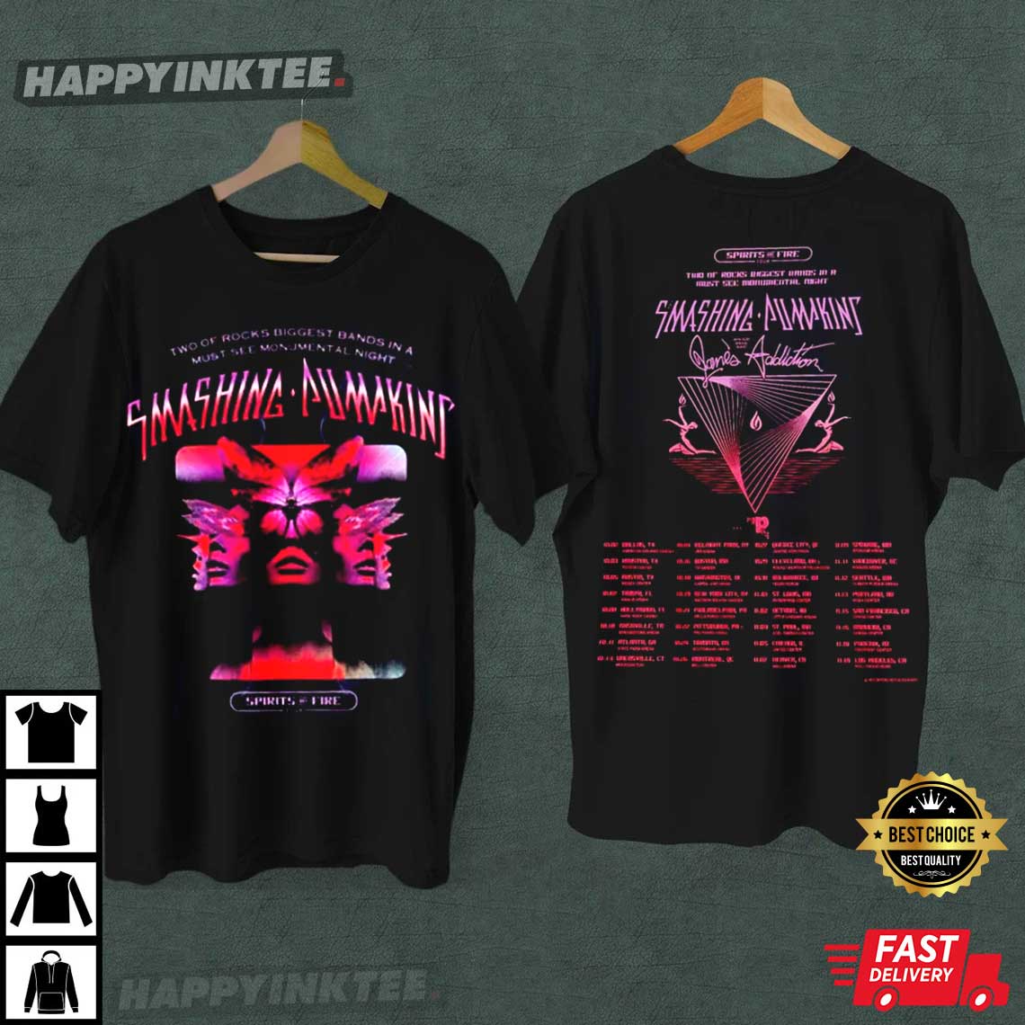 The Smashing Pumpkins Spirits On Fire Tour 2022 T-Shirt