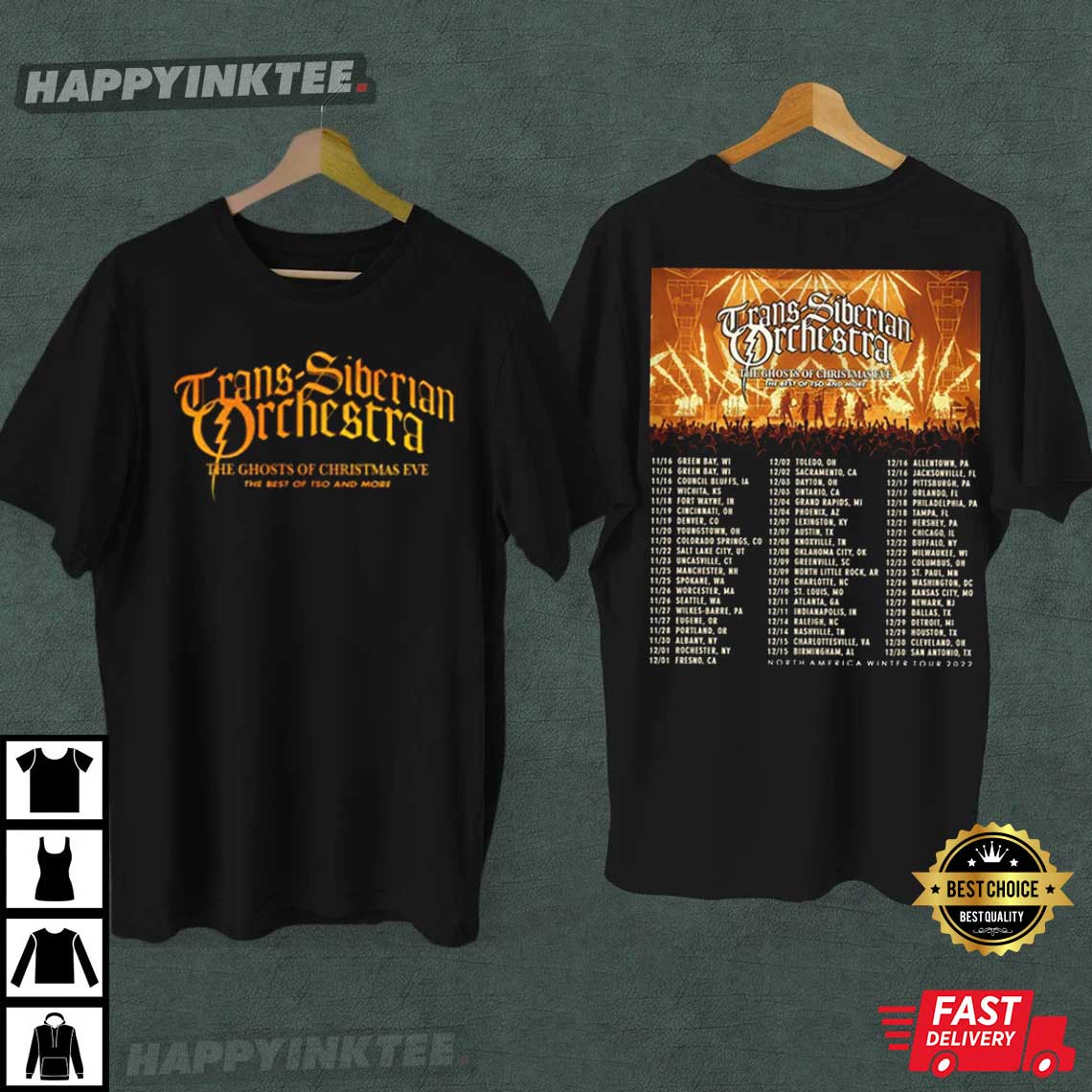 Trans-Siberian Orchestra, The Ghost Of Christmas Eve Winter Tour 2022 Music Festival Best T-Shirt