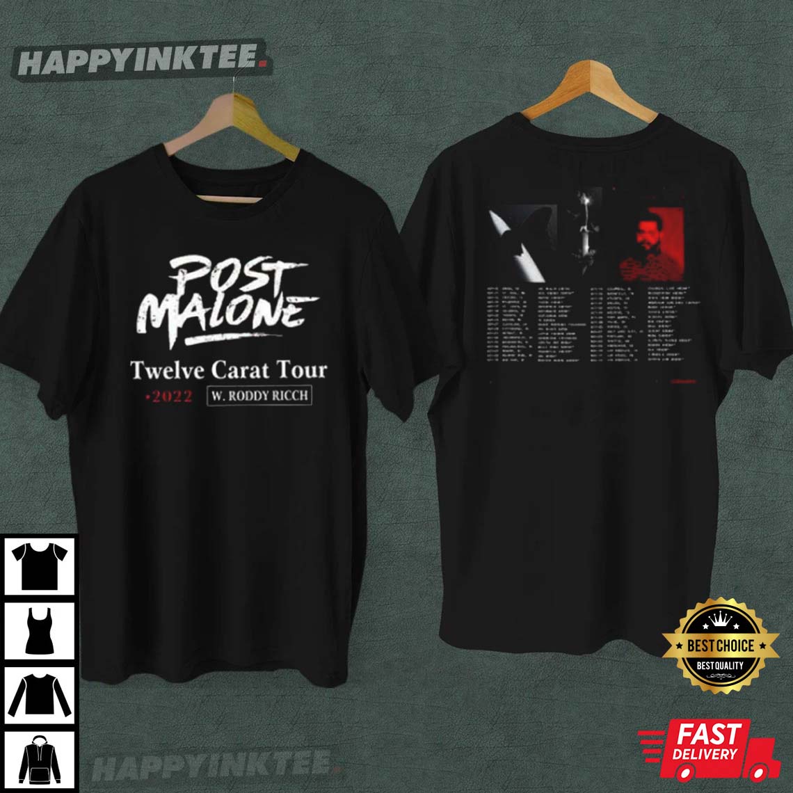 Twelve Carat Tour 2022 Post Malone Merch T-Shirt