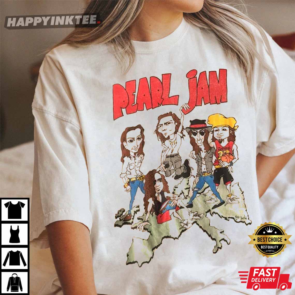 Vintage Pearl Jam Rock Band Best T-Shirt
