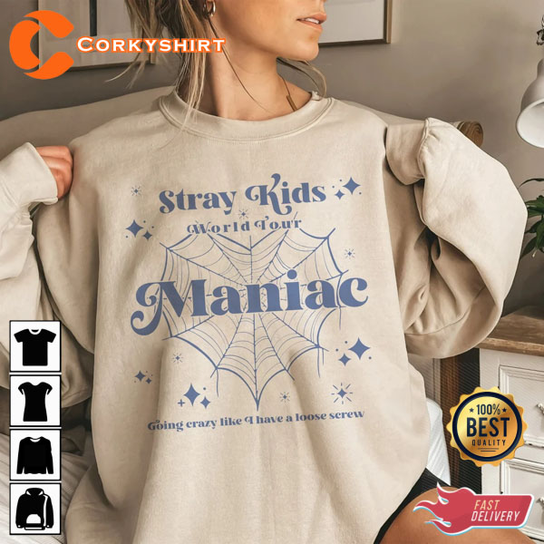 Vintage Stray Kids Maniac World Design T-Shirt Tour