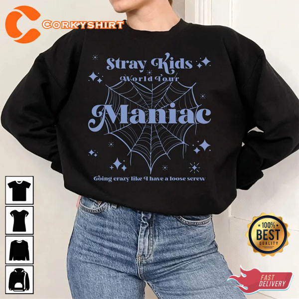 Vintage Stray Kids Maniac Tour T-Shirt World Design