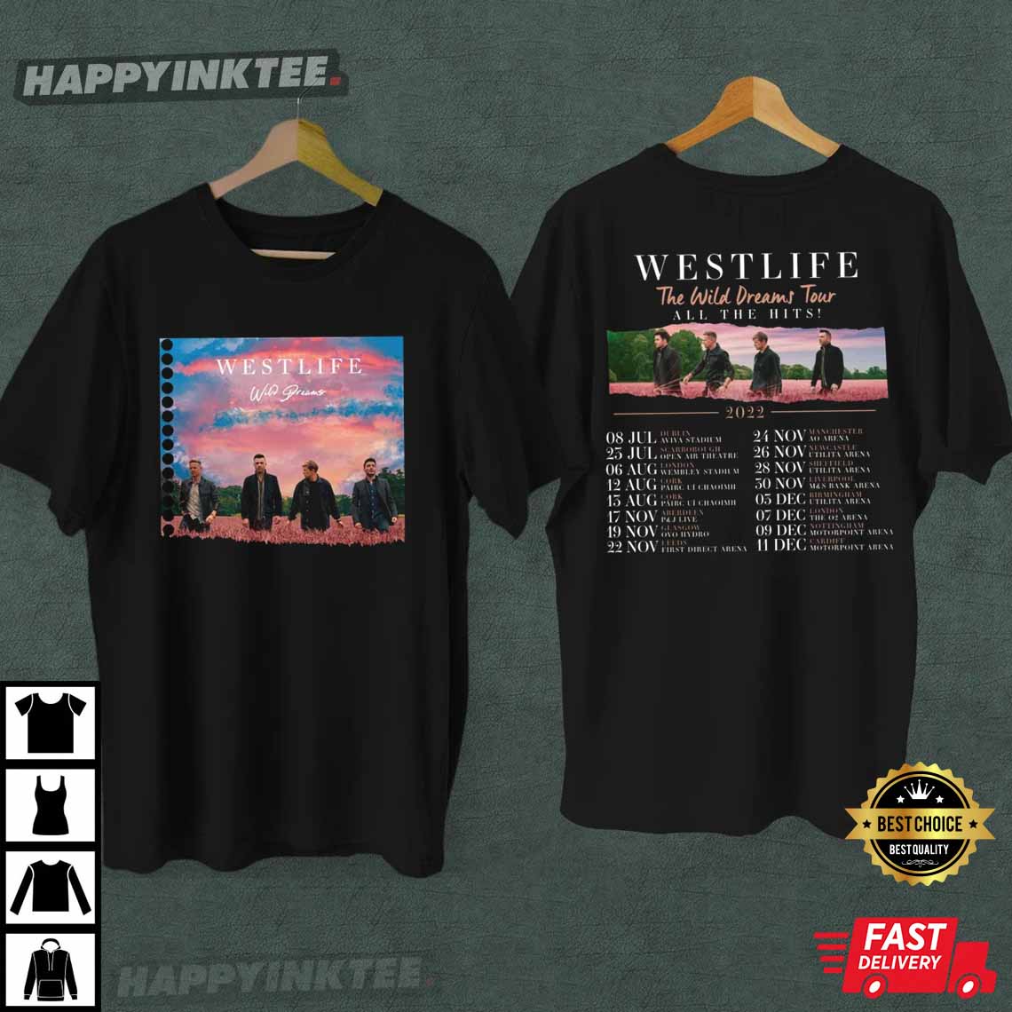 Westlife The Wild Dreams Tour Concert 2022 T-Shirt