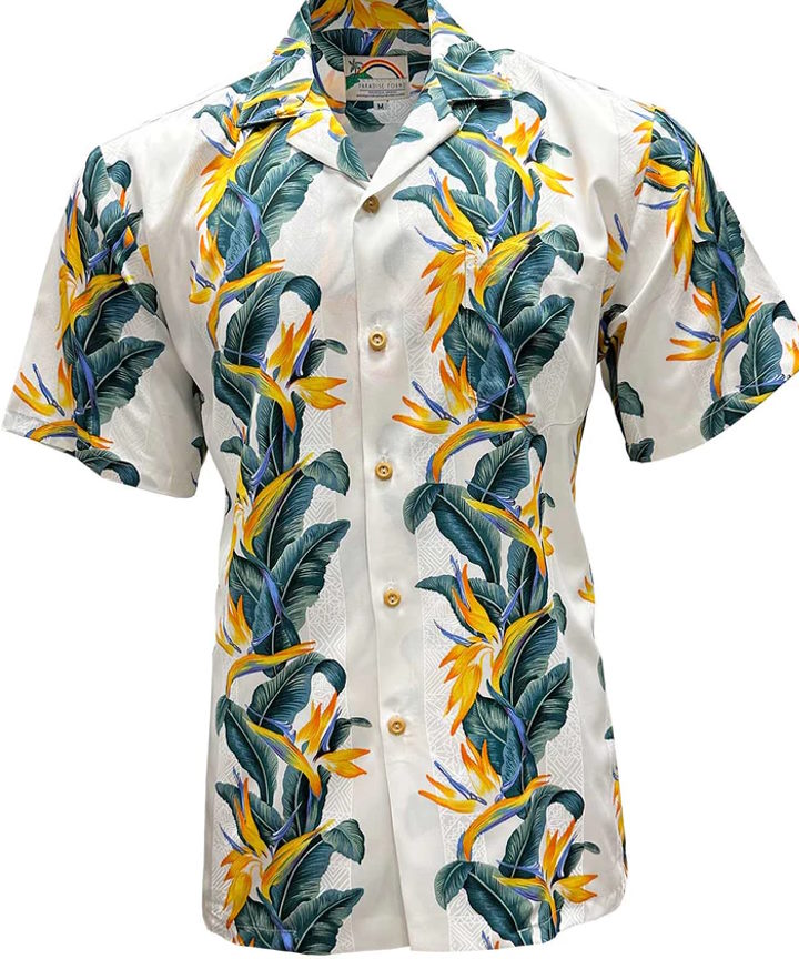 White Paradise Panel Hawaii Shirt