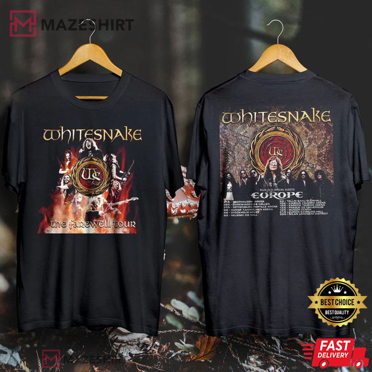 Whitesnake The Farewell Europe Tour 2022 Double Sided Shirt