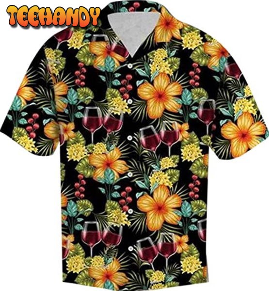 Wine Hibiscus Flower Hawaiian Shirt