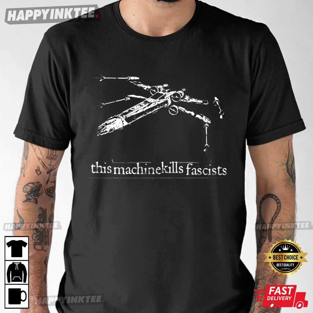 Woody Guthrie This Machine Kills Fascists T-Shirt