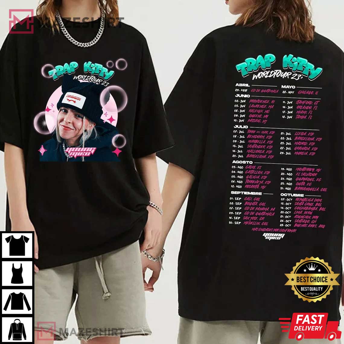 World　T-Shirt　Trap　Miko　Young　2023　Kitty　Tour
