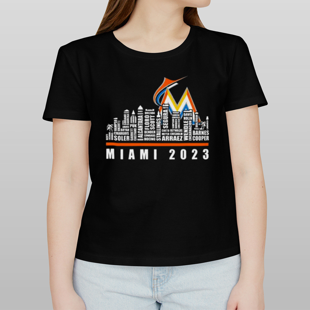 Miami Marlins 2023 Season Team Players Names In City Shirt - Bring