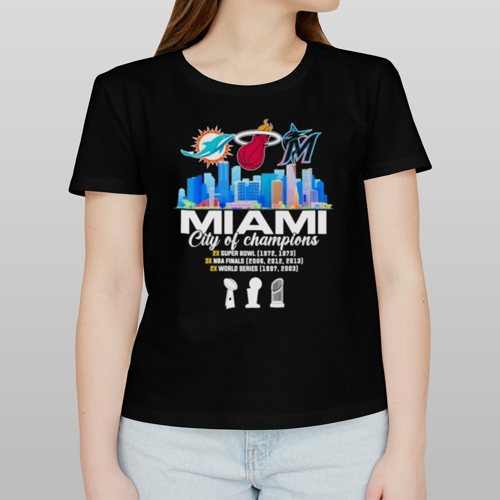 Logo MiamI dolphins marlins miamI heat champions 2023 shirt, hoodie,  longsleeve, sweater