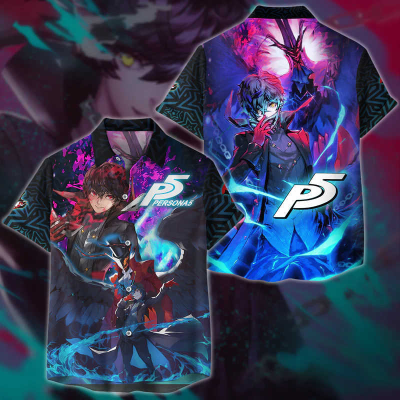 Persona 5 Video Game 3D All Over Printed T-shirt Tank Top Zip Hoodie Pullover Hoodie Hawaiian Shirt