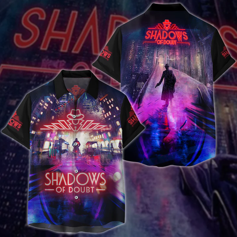 Shadows of Doubt Video Game 3D All Over Printed T-shirt Tank Top Zip Hoodie Pullover Hoodie Hawaiian Shirt