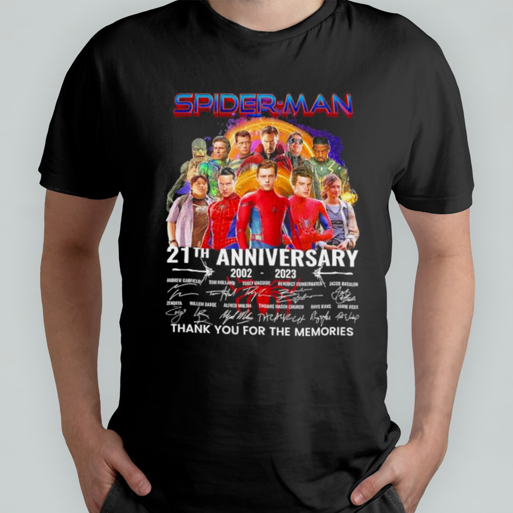 Spider-Man 21th Anniversary 2002-2023 Thank You for the memories signatures shirt