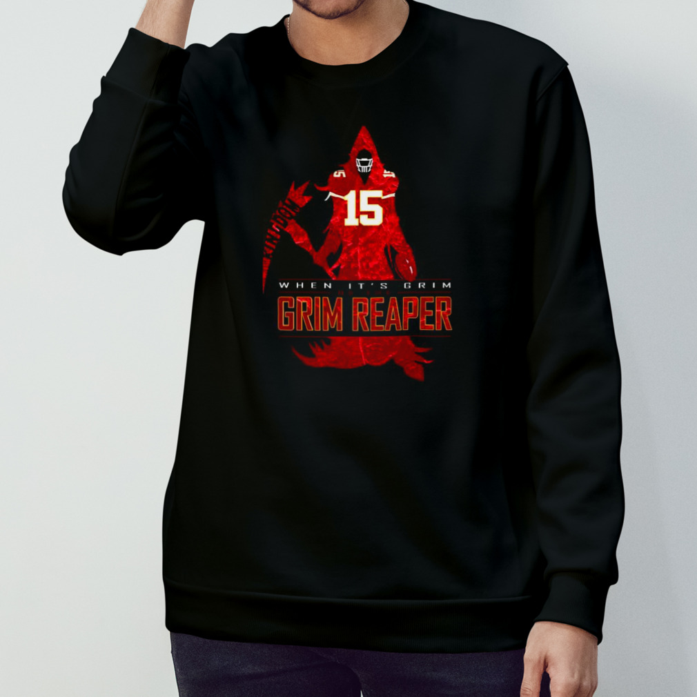 fineaswine When It's Grim, Be The Grim Reaper - Patrick Mahomes - KC Chiefs T-Shirt