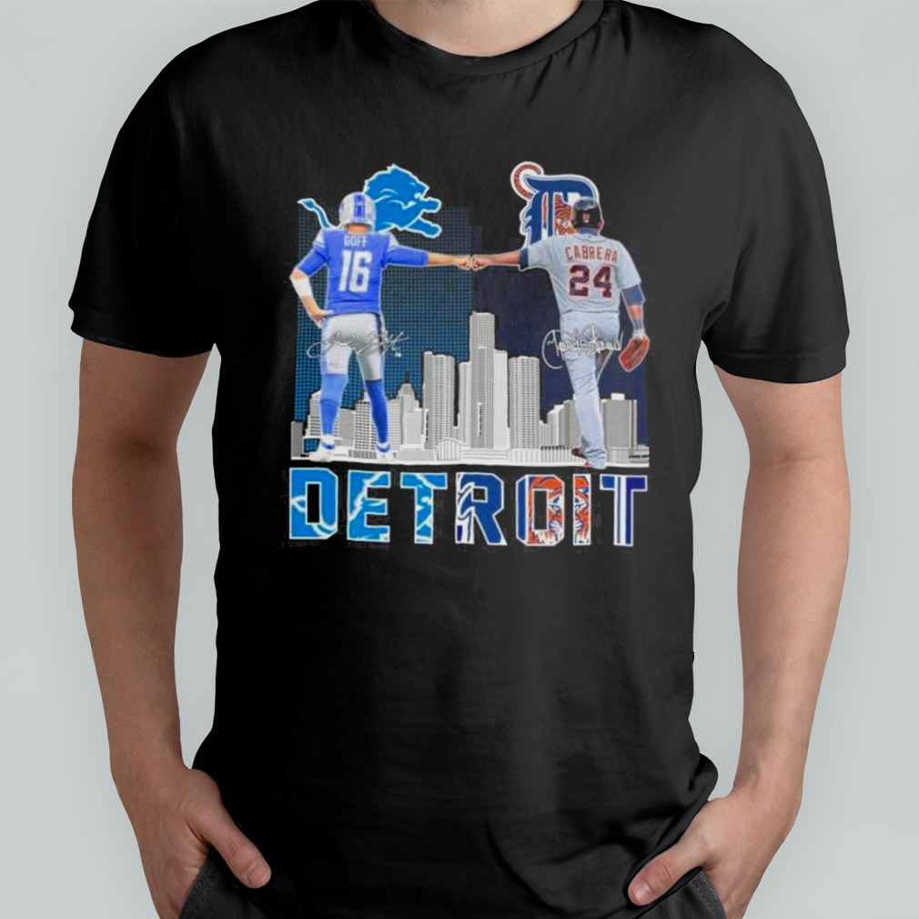 Detroit Lions Goff And Tigers Cabrera T Shirt - Growkoc