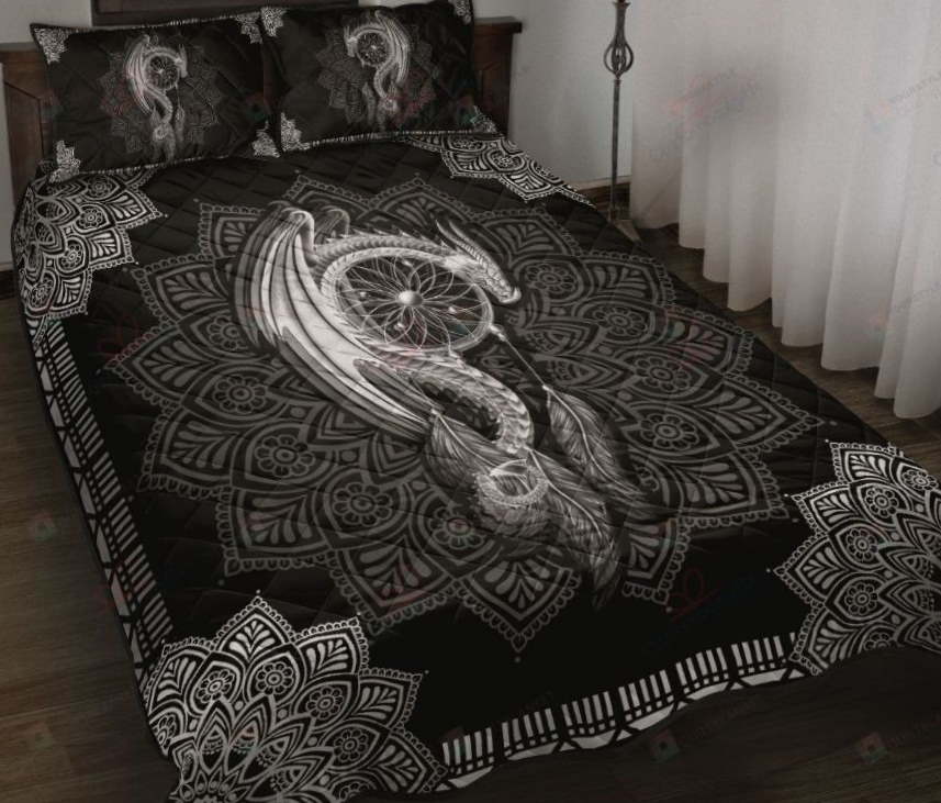 White Dragon Dreamcatcher Bedding Set