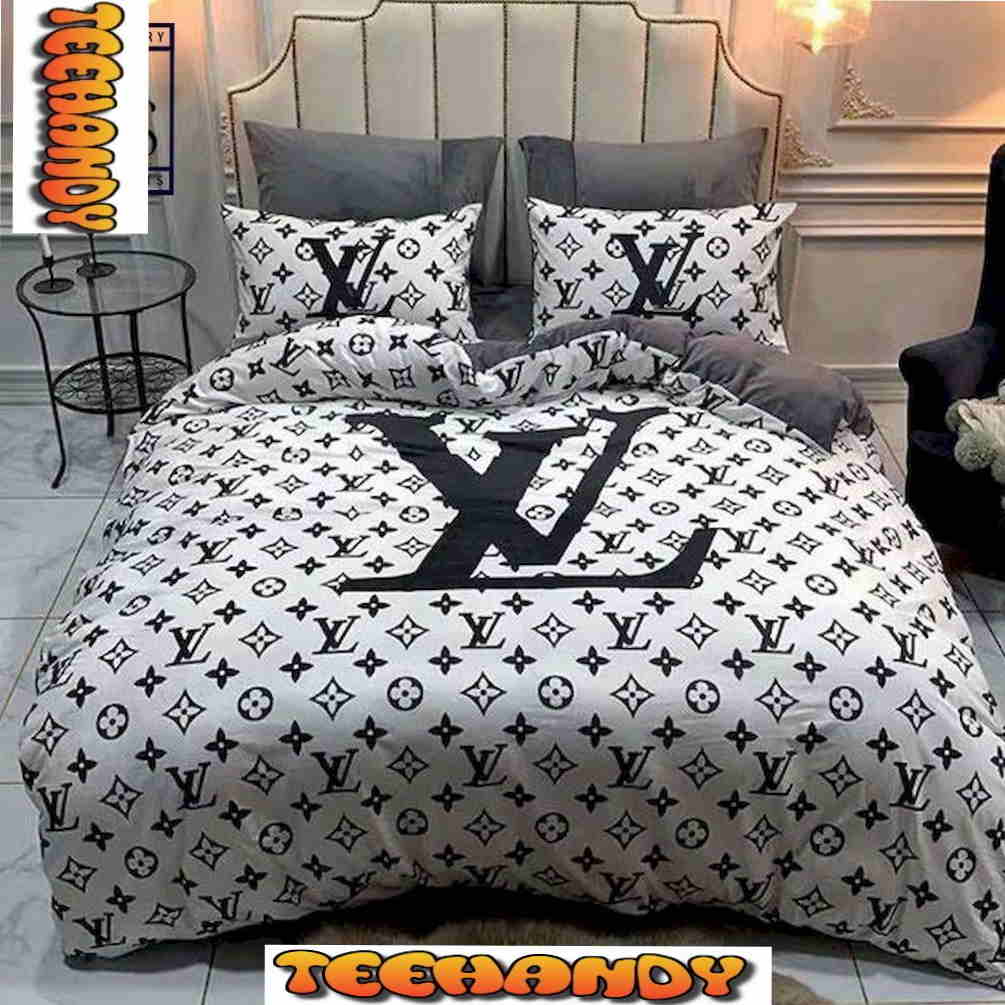 White Monogram Louis Vuitton Bedding Set