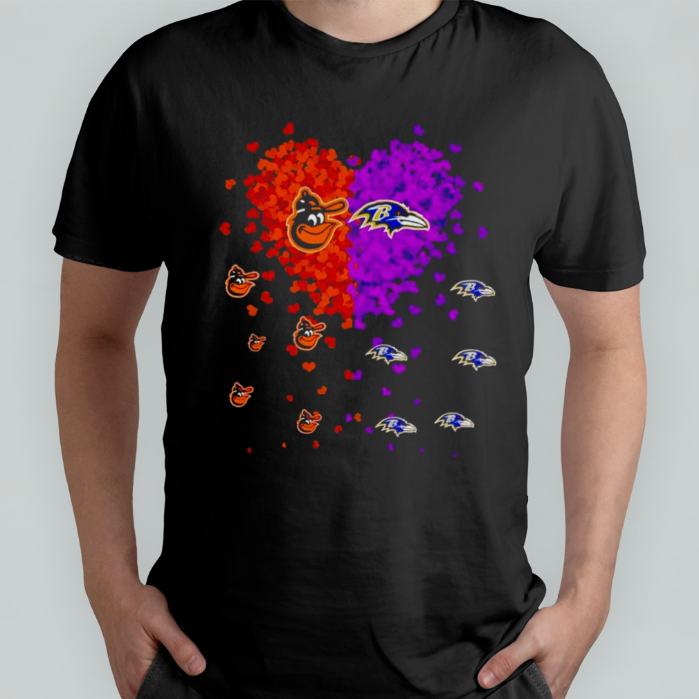 Baltimore Orioles Baltimore Ravens logo in heart Shirt - Bring Your Ideas,  Thoughts And Imaginations Into Reality Today