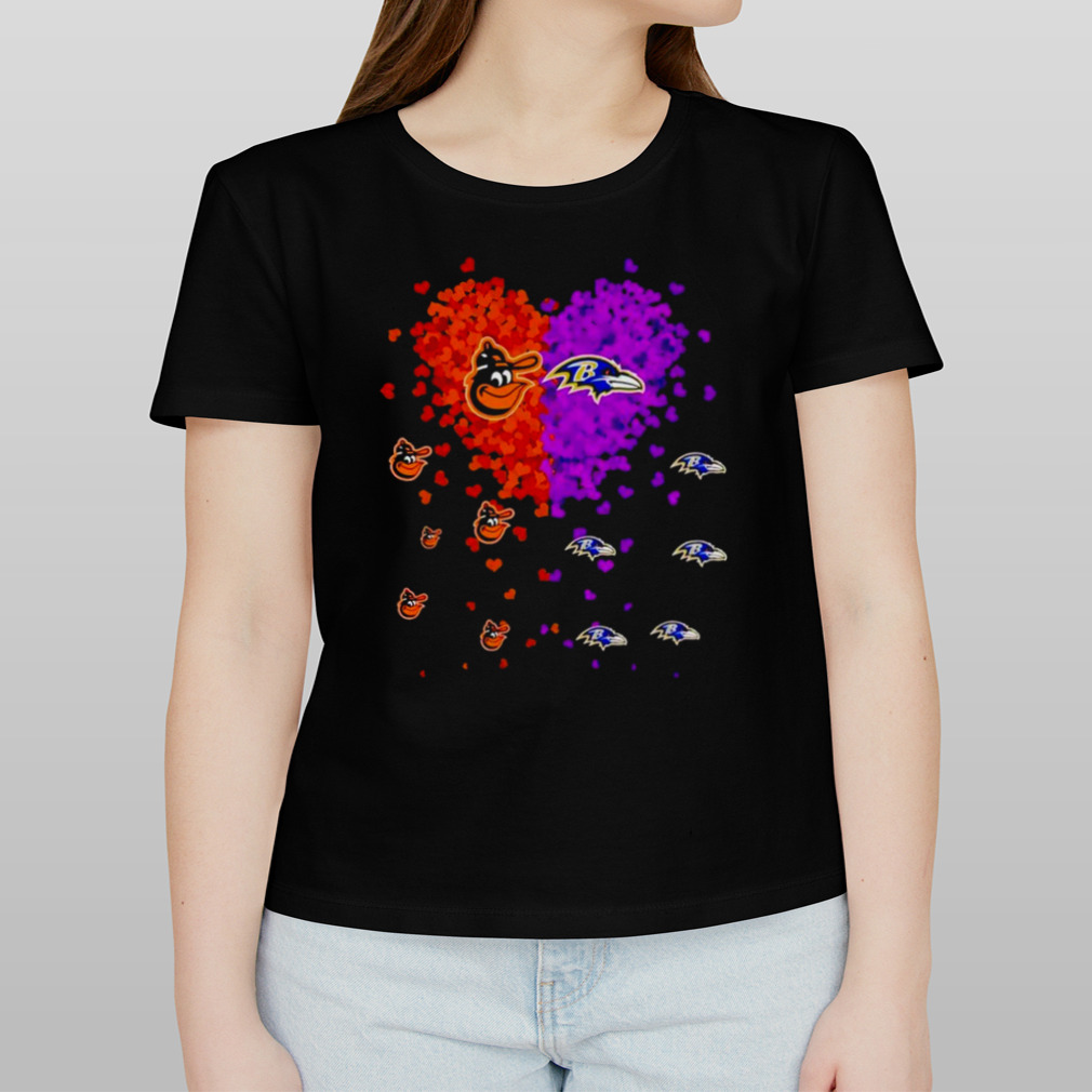 Baltimore Orioles Baltimore Ravens logo in heart Shirt - Bring Your Ideas,  Thoughts And Imaginations Into Reality Today