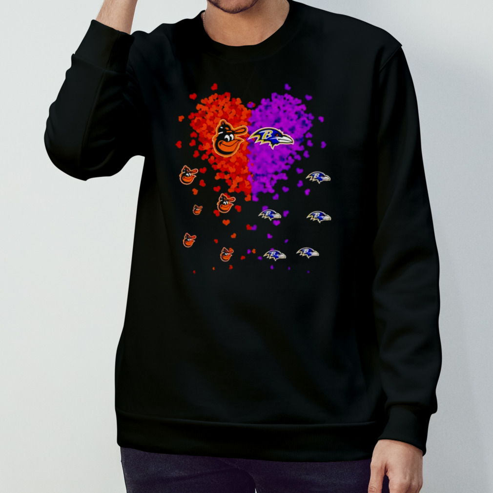 Baltimore Orioles Baltimore Ravens logo in heart Shirt - Bring Your Ideas,  Thoughts And Imaginations Into Reality Today