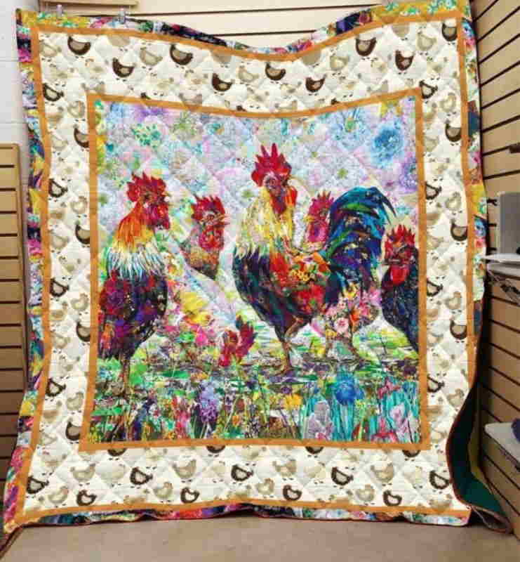 Chicken Choose Love Quilt Blanket